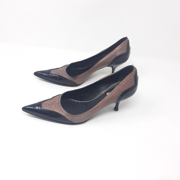Prada Leather Oxford Pointy Pumps 37.5 - Picture 5 of 9